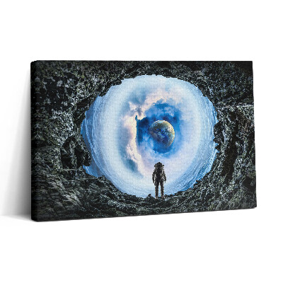 Vászonkép nyomtatás 30x20 Űrlyuk és űrhajós