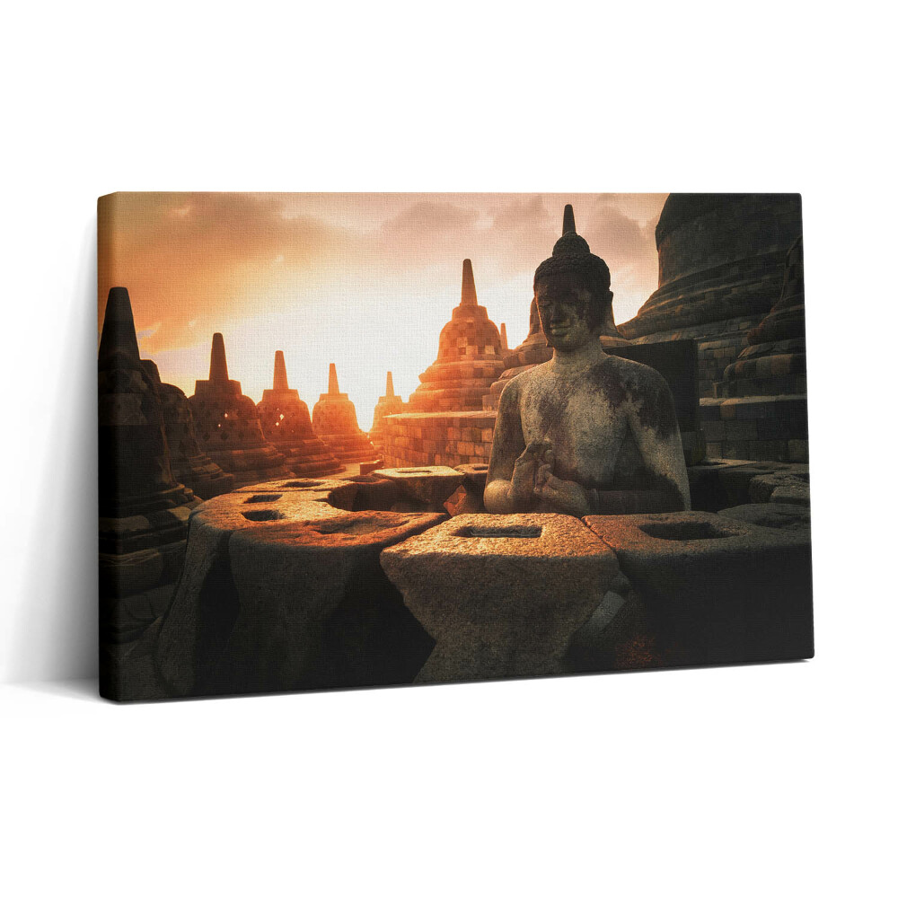 Vászonkép nyomtatás 30x20 Egy meditáló Buddha-szobor látványa