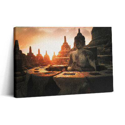 Vászonkép nyomtatás 30x20 Egy meditáló Buddha-szobor látványa