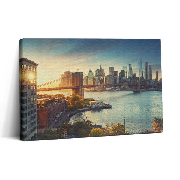 Vászonkép nyomtatás 30x20 Brooklyn híd Manhattanben, New York