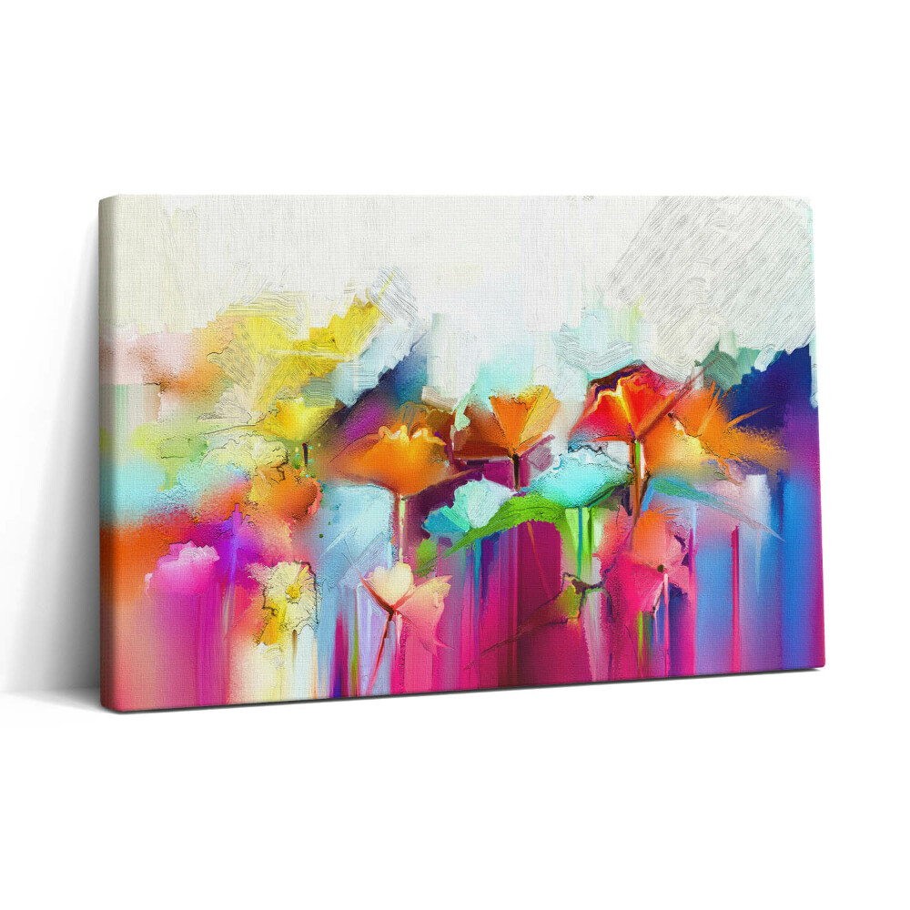 Vászonkép nyomtatás 30x20 Absztrakt festmény virágokról