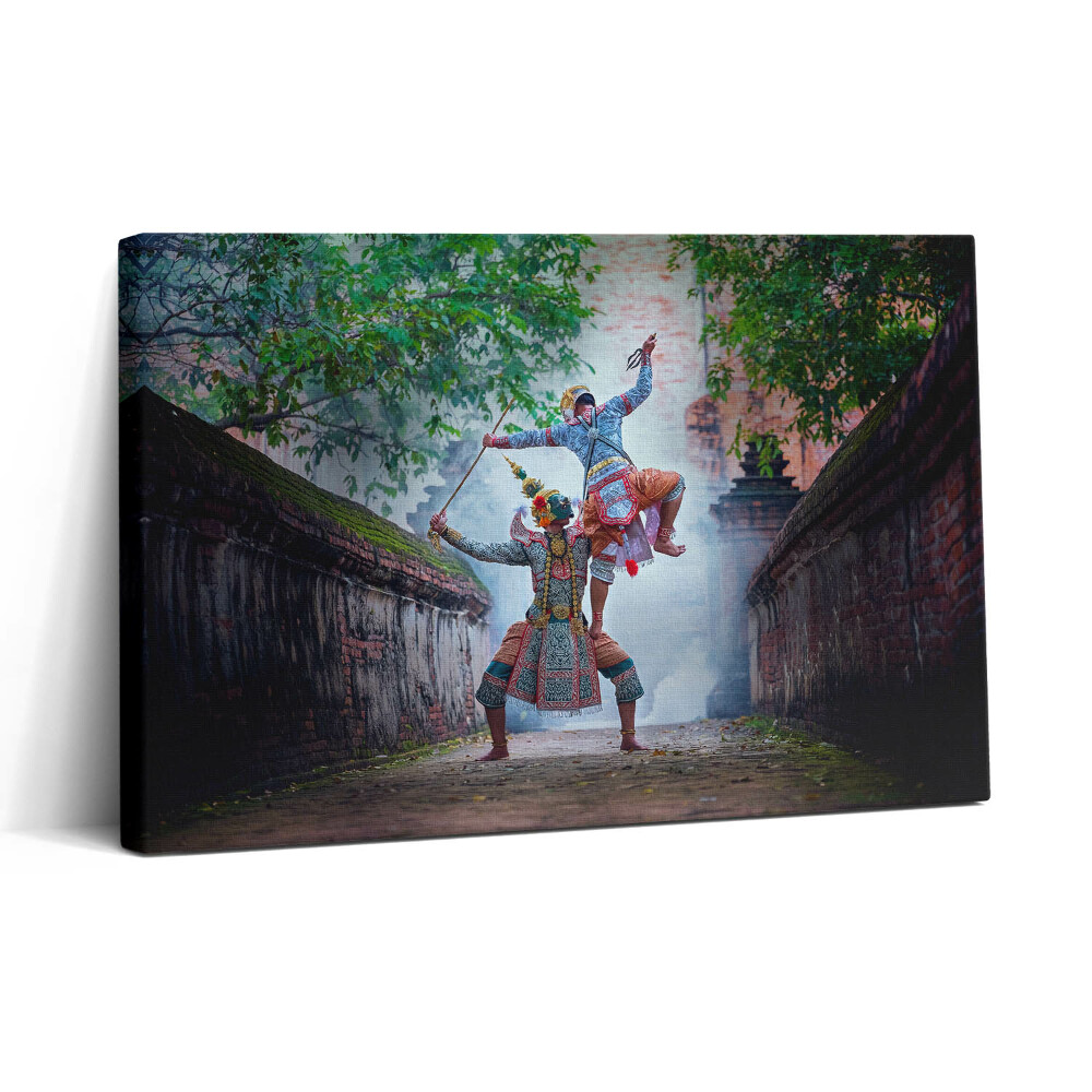 Vászonkép nyomtatás 30x20 Thaiföldön táncoló maszkosok