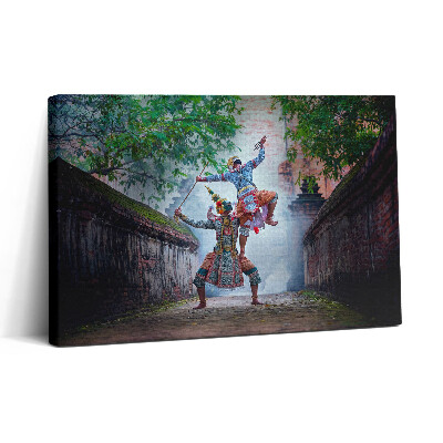 Vászonkép nyomtatás 30x20 Thaiföldön táncoló maszkosok