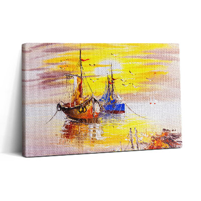 Vászonkép nyomtatás 30x20 Festett hajók