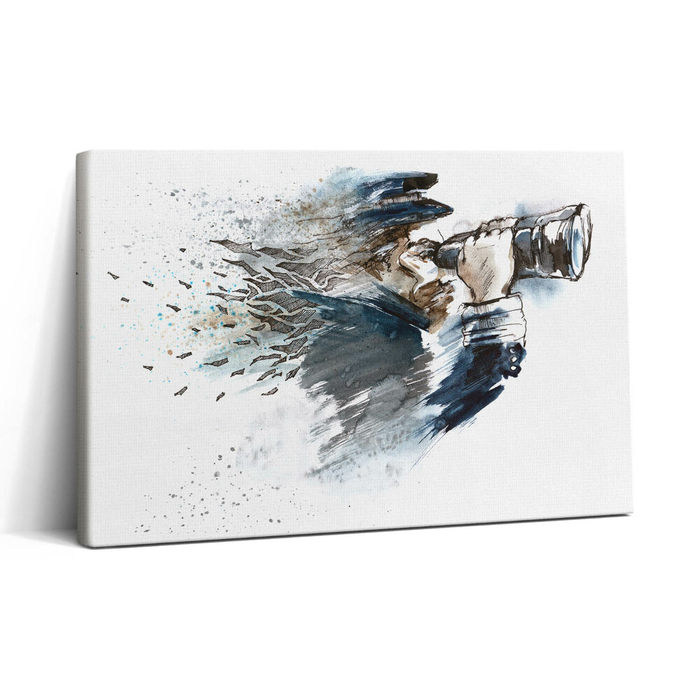 Vászonkép nyomtatás 30x20 Hajókapitány távcsővel