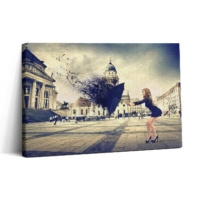 Vászonkép nyomtatás 30x20 Nő esernyővel