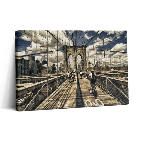 Vászonkép nyomtatás 30x20 A New York-i Brooklyn híd látképe