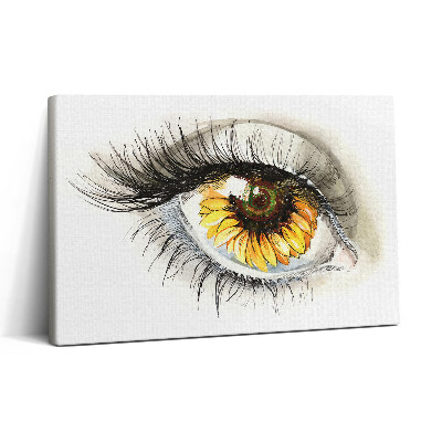 Vászonkép nyomtatás 30x20 Egy napraforgó tükörképe a szemében