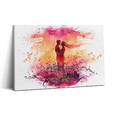 Vászonkép nyomtatás 30x20 Szerelmes pár naplementében