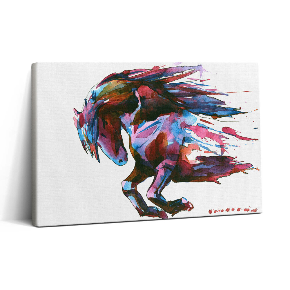 Vászonkép nyomtatás 30x20 Akvarell futó lófej