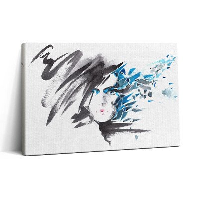 Vászonkép nyomtatás 30x20 Absztrakcióval küzdő nő
