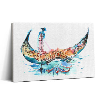 Vászonkép nyomtatás 30x20 Összefoglaló - Olasz gondolák Velencében