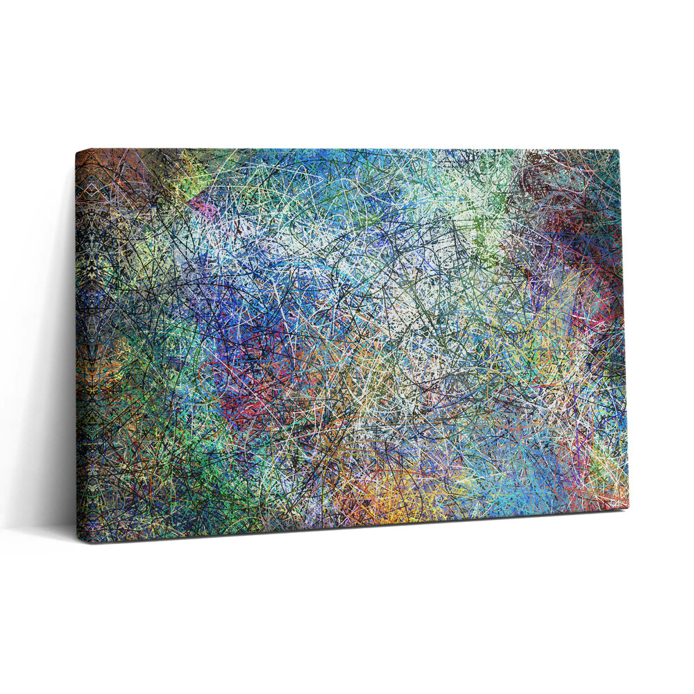 Vászonkép nyomtatás 30x20 Színes vonalak kifejező absztrakciója