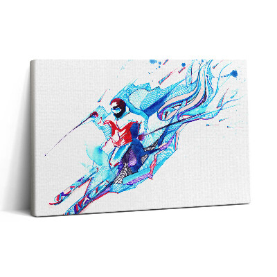 Vászonkép nyomtatás 30x20 Egy síelő illusztrációja