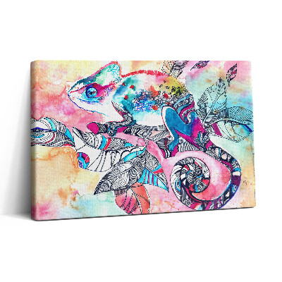 Vászonkép nyomtatás 30x20 Kaméleon egy ágon