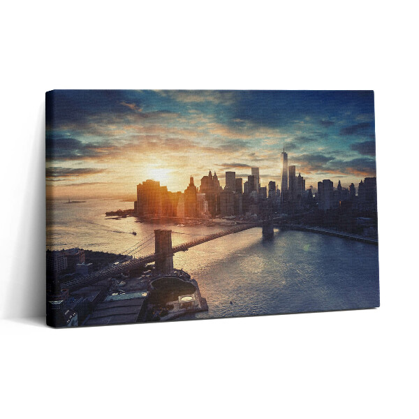 Vászonkép nyomtatás 30x20 New York Manhattan és naplemente