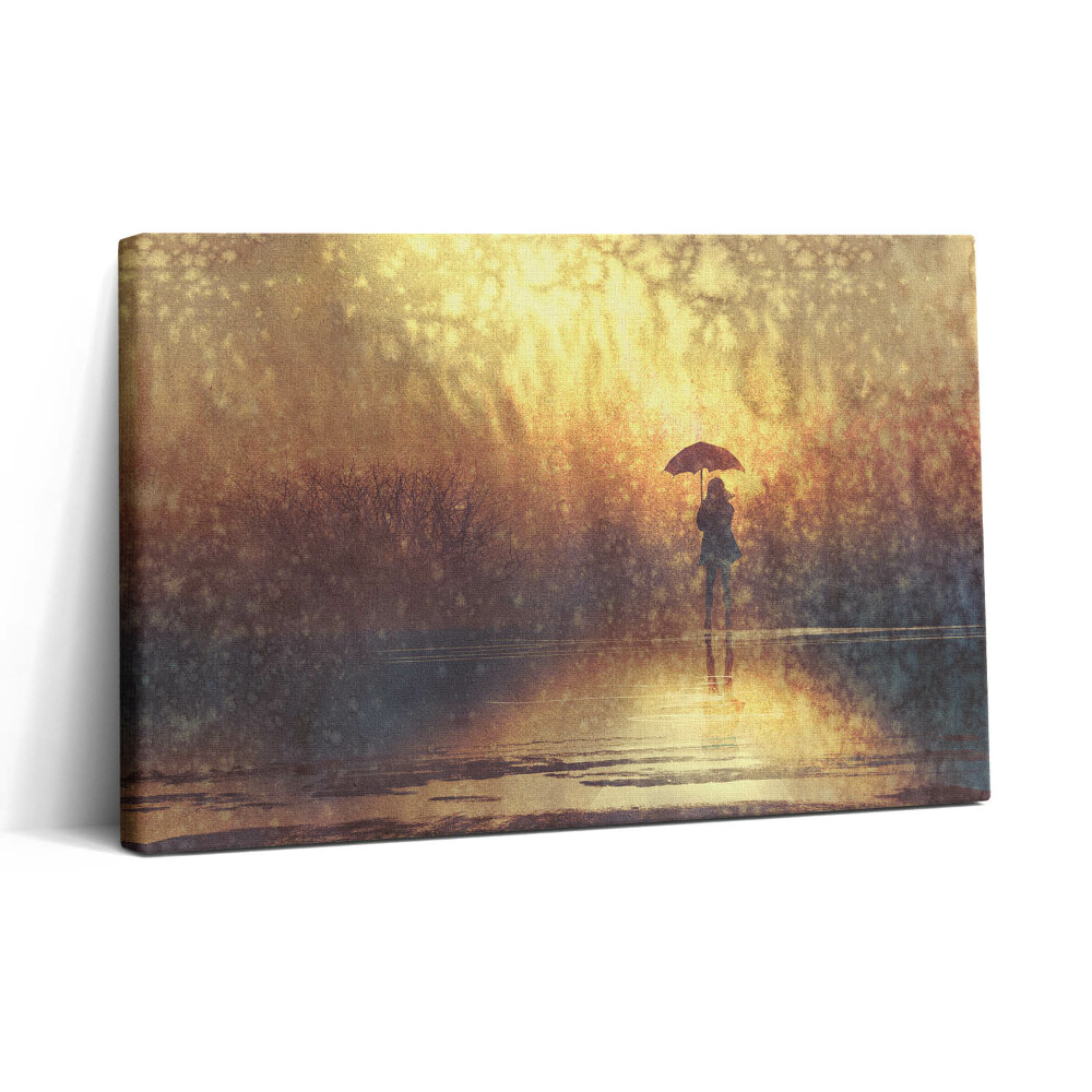 Vászonkép nyomtatás 30x20 Nő esernyővel