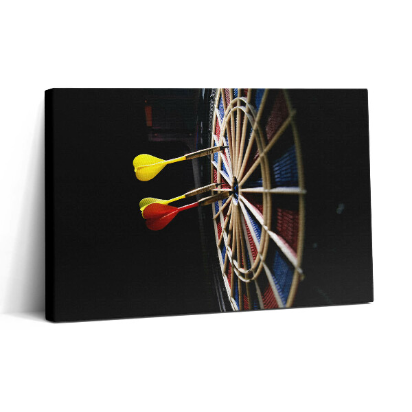 Vászonkép nyomtatás 30x20 Dart nyilak és darts céltábla