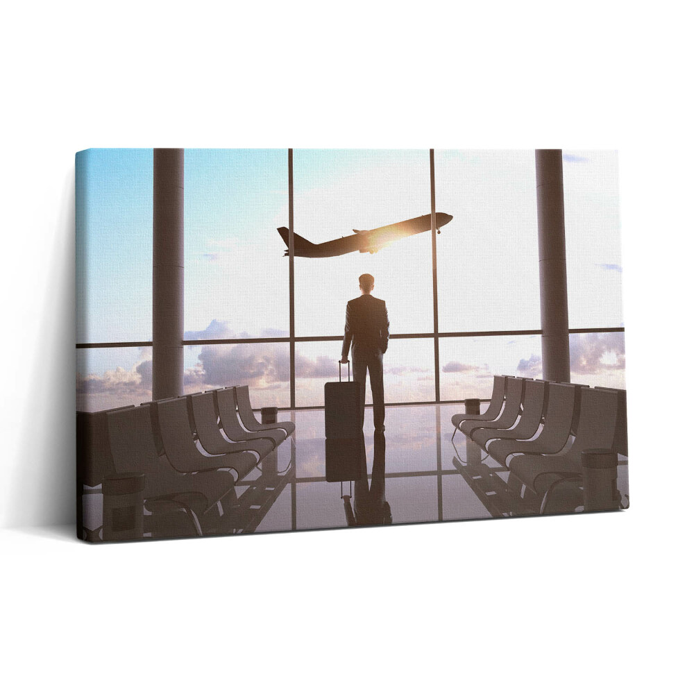 Vászonkép nyomtatás 30x20 Férfi a repülőtéren