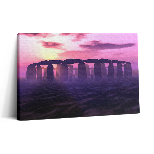 Vászonkép nyomtatás 30x20 Naplemente a Stonehenge-nél