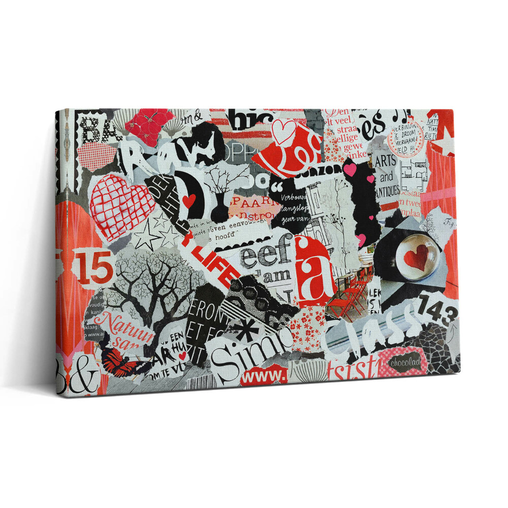 Vászonkép nyomtatás 30x20 Moodboard szívekkel