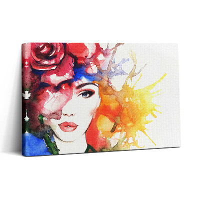 Vászonkép nyomtatás 30x20 Színes női portré