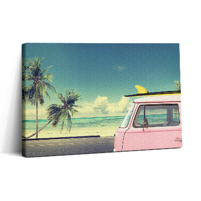 Vászonkép nyomtatás 30x20 Autó szörfdeszkával