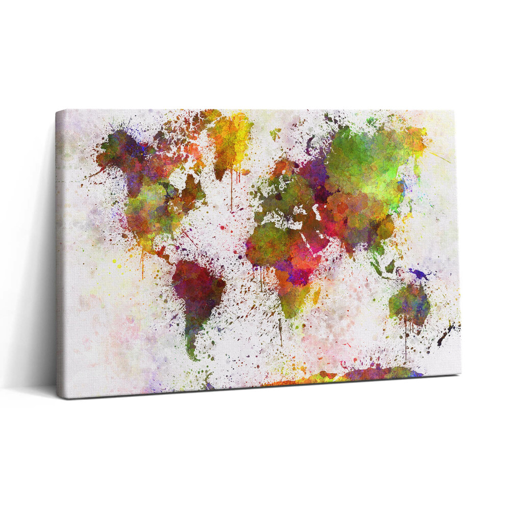 Vászonkép nyomtatás 30x20 Akvarell világtérkép