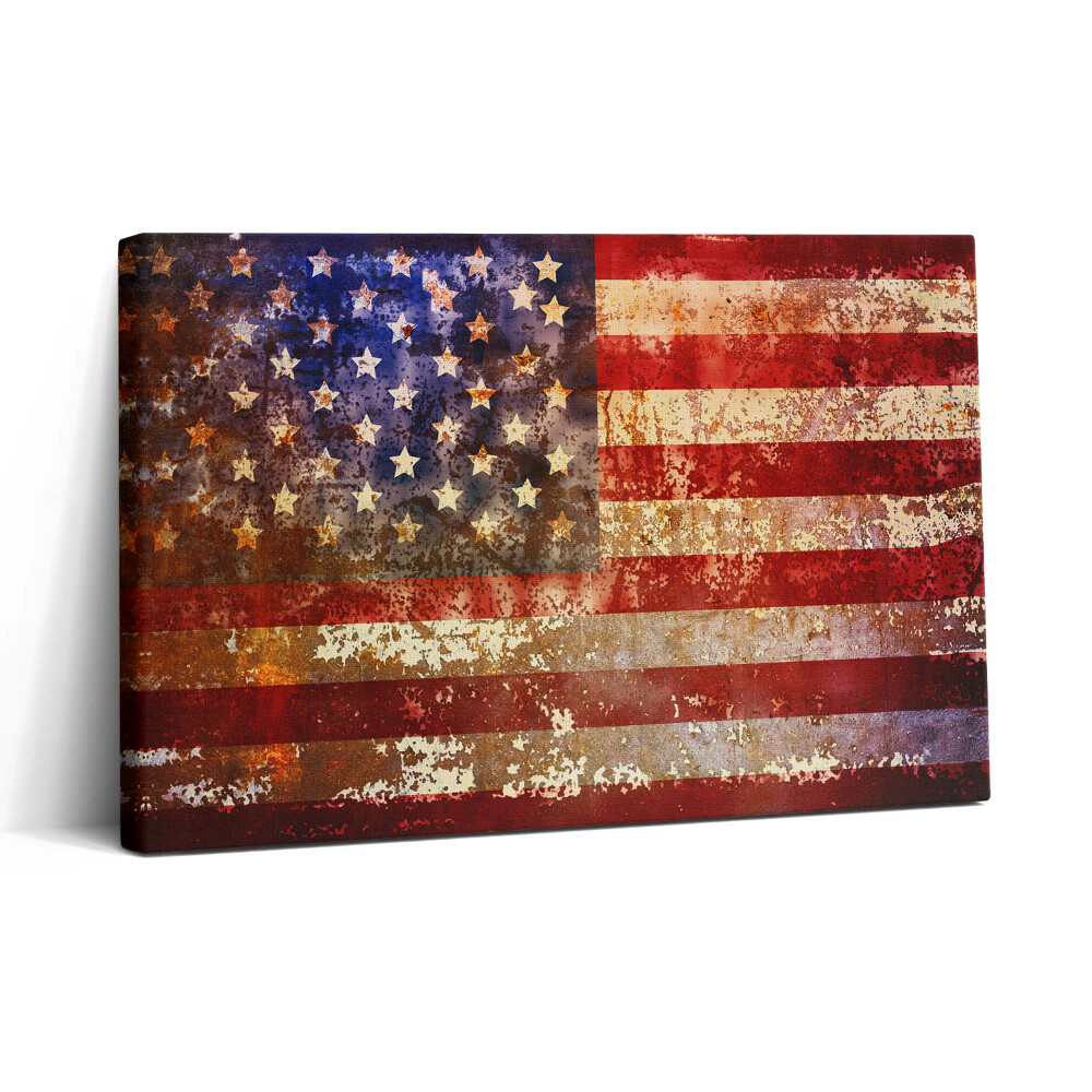 Vászonkép nyomtatás 30x20 Amerikai zászló vintage stílusban