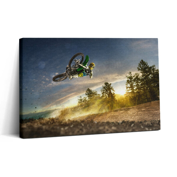 Vászonkép nyomtatás 30x20 Motocross és erdő