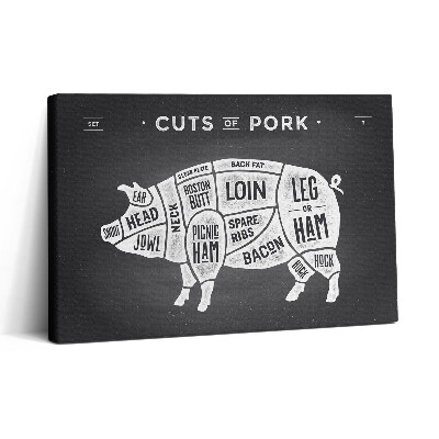 Vászonkép nyomtatás 30x20 Disznó poszter - disznó hentes