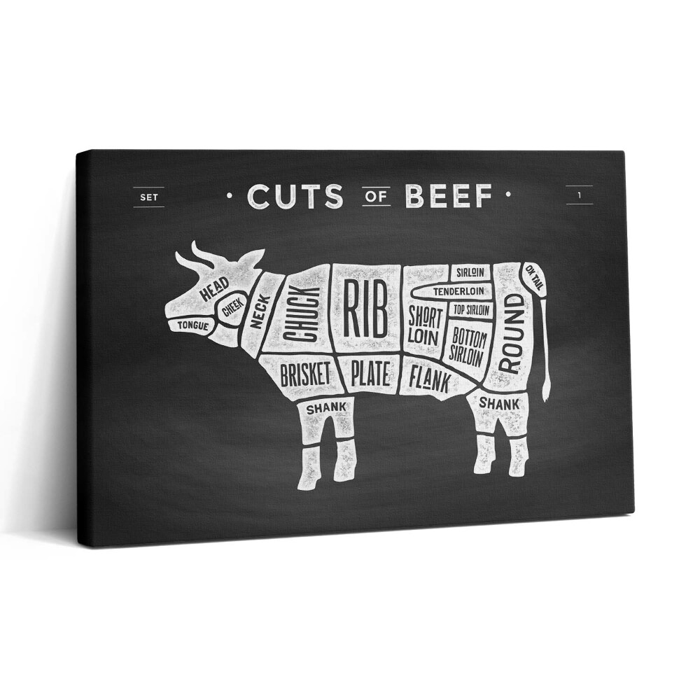 Vászonkép nyomtatás 30x20 Plakát tehénnel - marhahentes