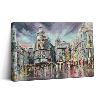 Vászonkép nyomtatás 30x20 Esős város - séta az esőben