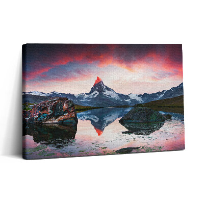 Vászonkép nyomtatás 30x20 Stellisee Matterhorn