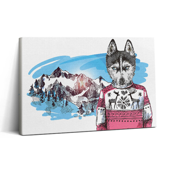 Vászonkép nyomtatás 30x20 Husky pulóverben