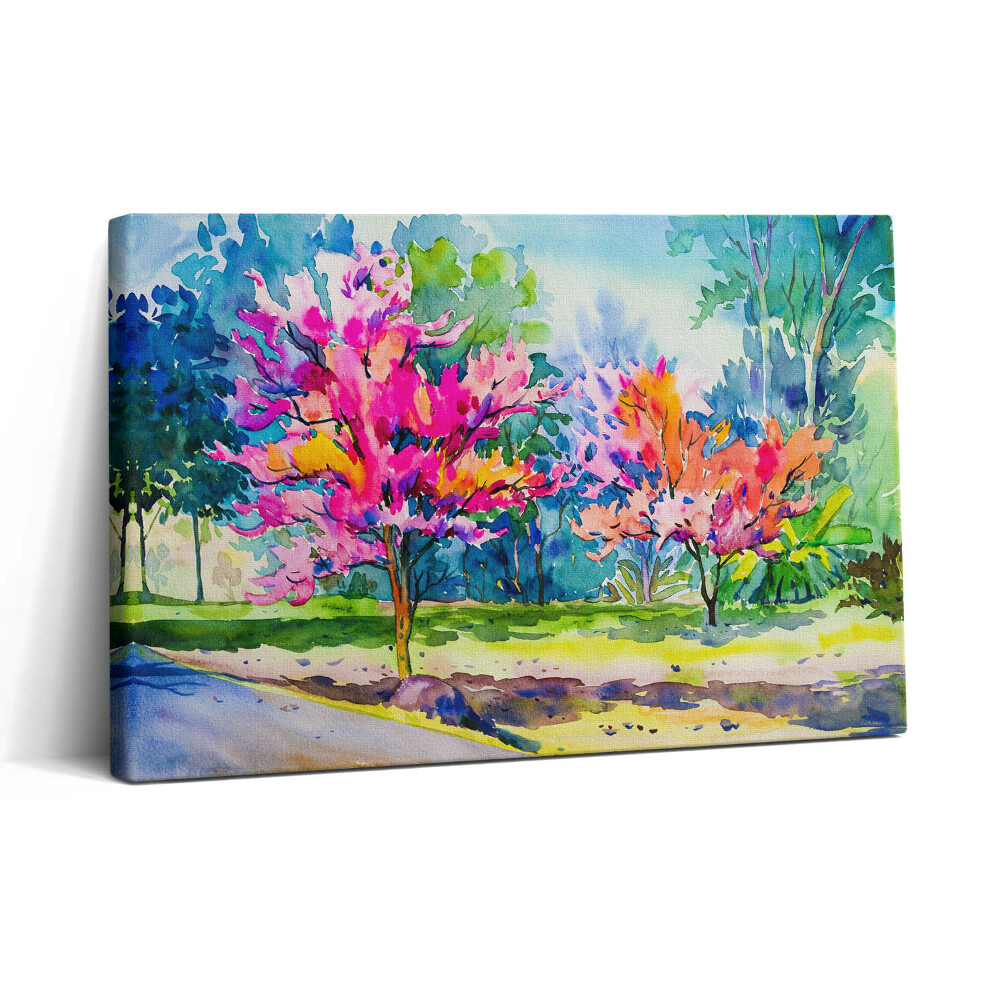 Vászonkép nyomtatás 30x20 Absztrakt színes fák