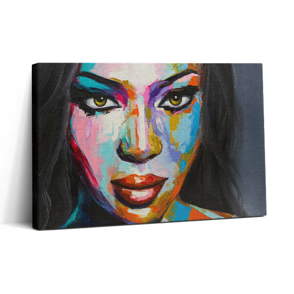 Vászonkép nyomtatás 30x20 Színes nő arca