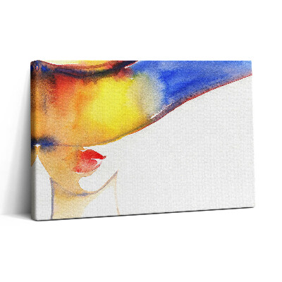 Vászonkép nyomtatás 30x20 Nő kalapban