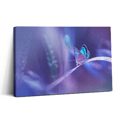 Vászonkép nyomtatás 30x20 Pillangó a fűben