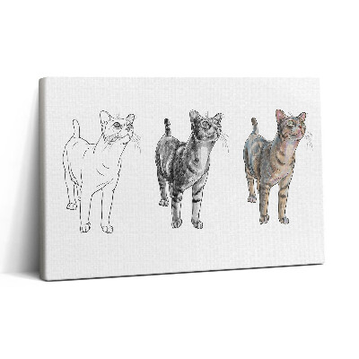 Vászonkép nyomtatás 30x20 Illusztráció egy aranyos, kíváncsi macskáról