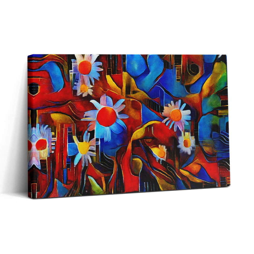 Vászonkép nyomtatás 30x20 Kubista művészet - színes virágok