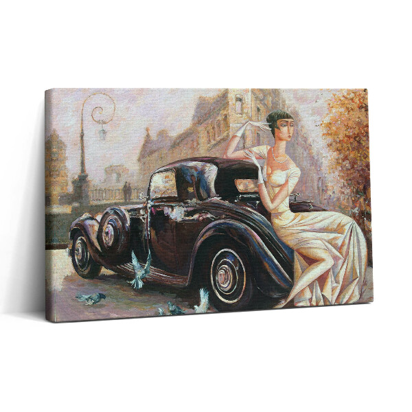 Vászonkép nyomtatás 30x20 Nő retro stílusban
