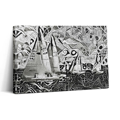 Vászonkép nyomtatás 30x20 Absztrakt vitorlás a tengeren