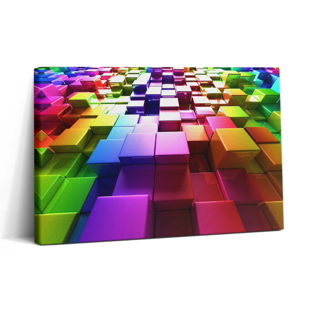 Vászonkép nyomtatás 30x20 Színes kockák
