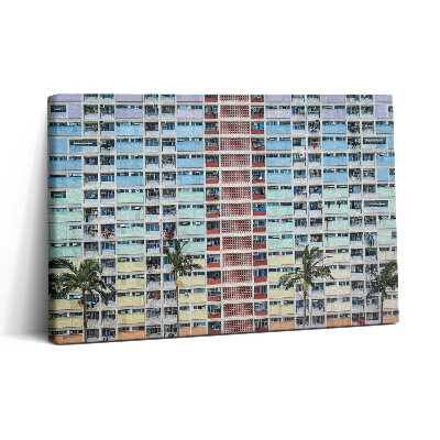 Vászonkép nyomtatás 30x20 Színes épület Hongkongban