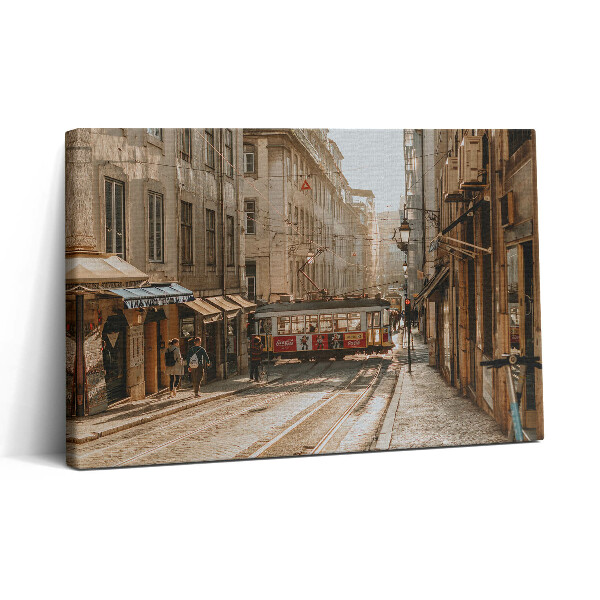 Vászonkép nyomtatás 30x20 Lisszabon és egy villamos látképe