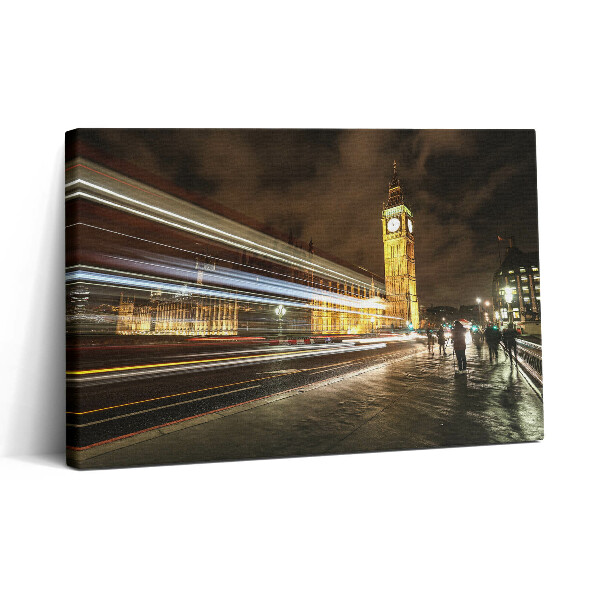 Vászonkép nyomtatás 30x20 Big Ben éjszaka A fény sebessége