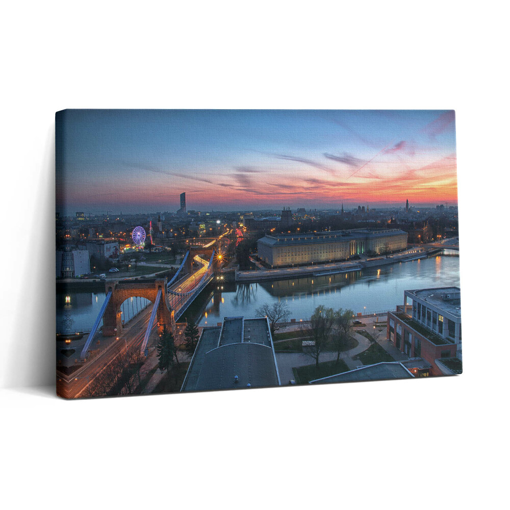 Vászonkép nyomtatás 30x20 Wrocław madártávlatból