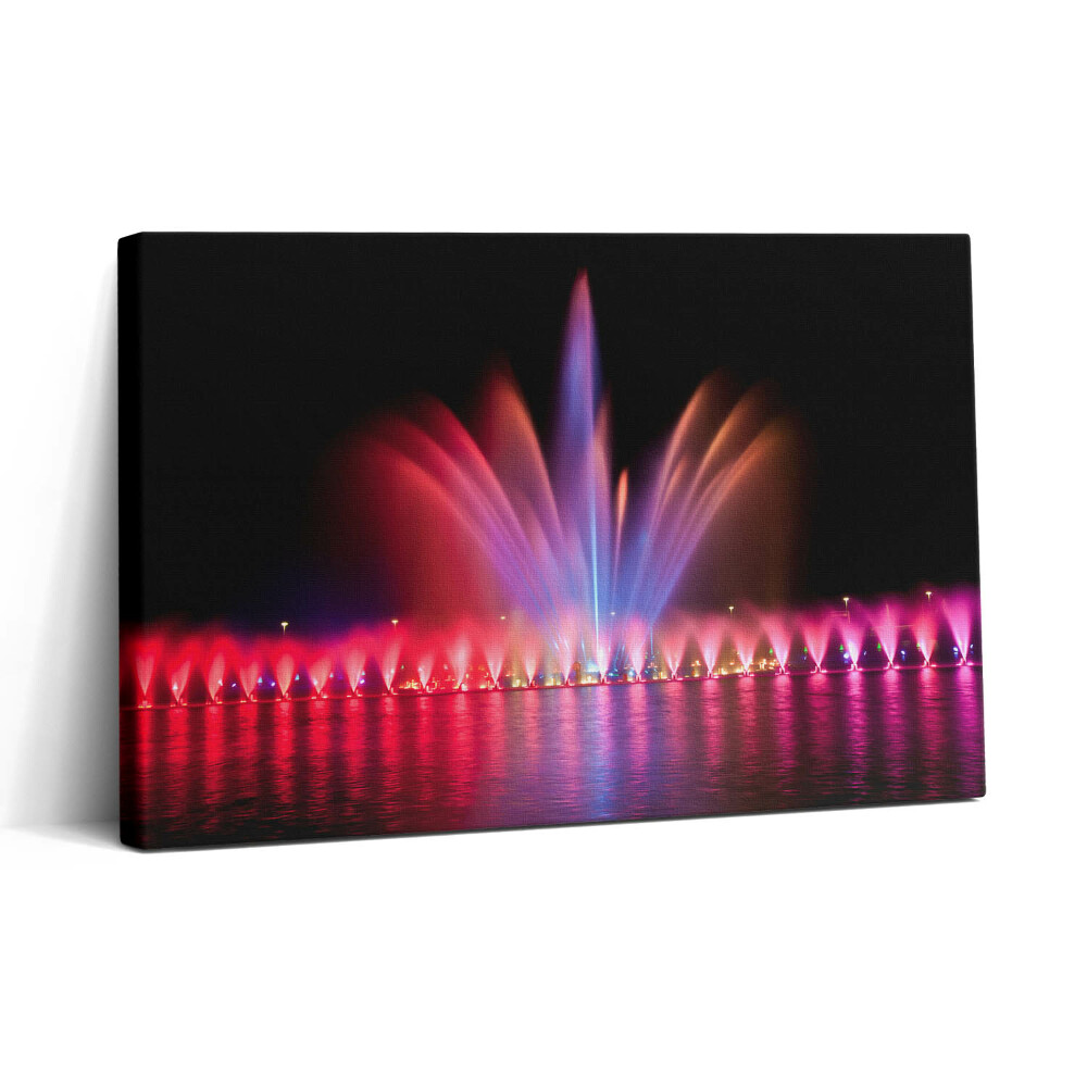 Vászonkép nyomtatás 30x20 Wrocławi szökőkút éjszaka