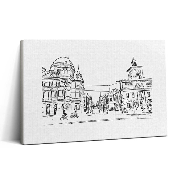 Vászonkép nyomtatás 30x20 Poznan óvárosának illusztrációja